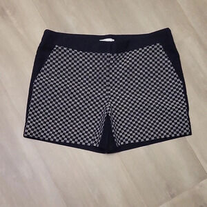 Dalia Navy White Textured Womens Shorts Size‎ 4
